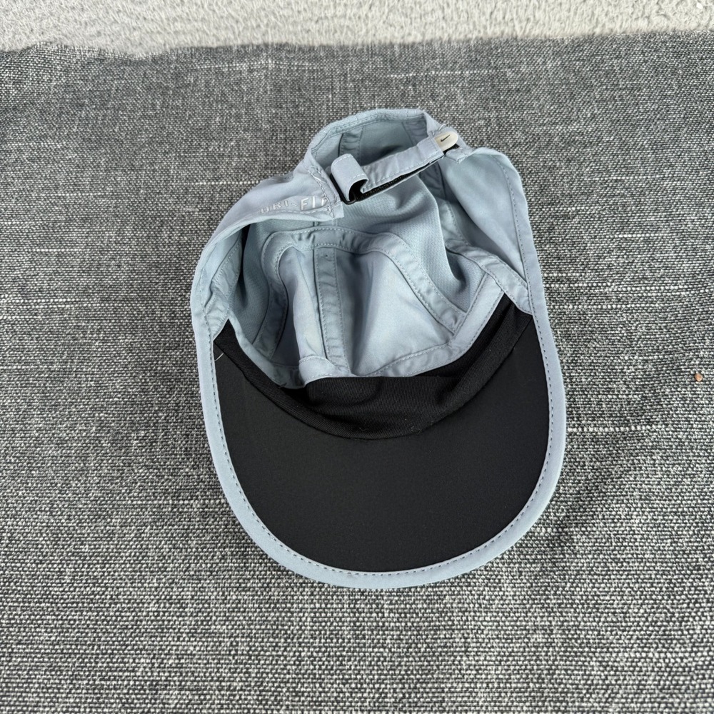 Nike Featherlight Dri-FIT Running Cap Mens OS Light Blue Gray Mesh 5-Panel Hat - Picture 4 of 7